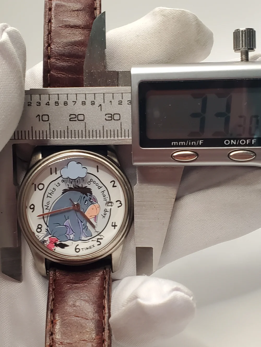Timex Eeyore Dial Watch with Brown Leather Strap